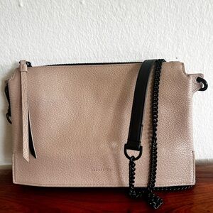 AllSaints Fletcher Leather Crossbody - Alabaster Pink